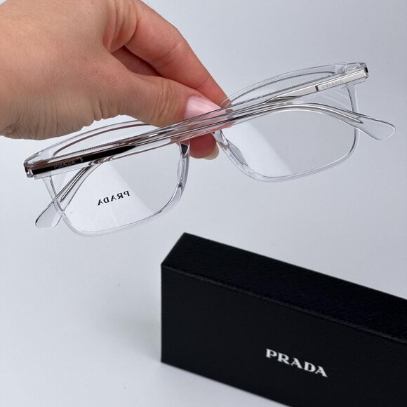 Prada PR14WVF 2AZ1O1 Women BRAND NEW Eyeglasses Crystal Square - Picture 3 of 11